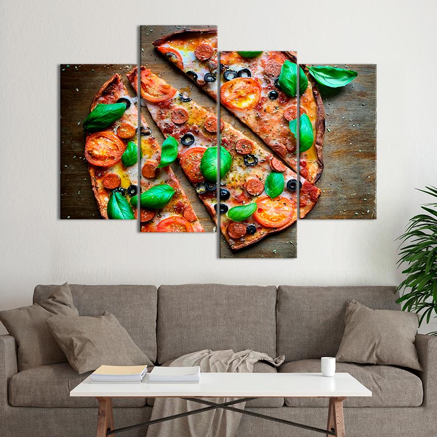 Настенний декор Пицца с колбасками томатами и шпинатом 149x106 см (A451-4)
