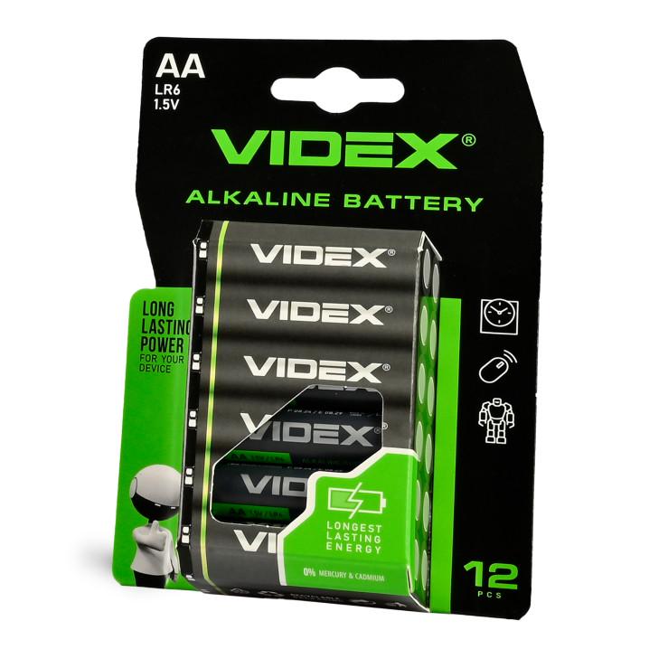 Батарейка лужна Videx LR6/AA 12шт BLISTER
