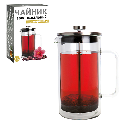 Чайник заварочный SNT с поршнем 800 мл (9155)