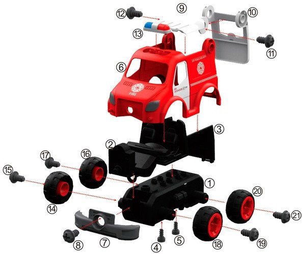 Конструктор Diy Spatial Creativity Машина скорой помощи LM8031-SZ-1 (CJ-1365089) - фото 2