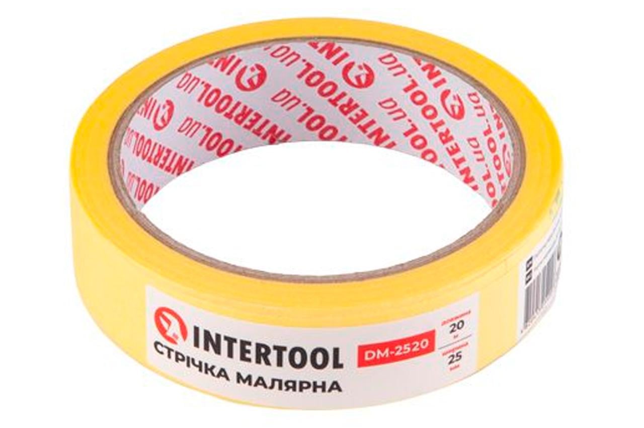 Стрічка малярська Intertool 25 мм х 20 м 9 шт. Жовтий (DM-2520)