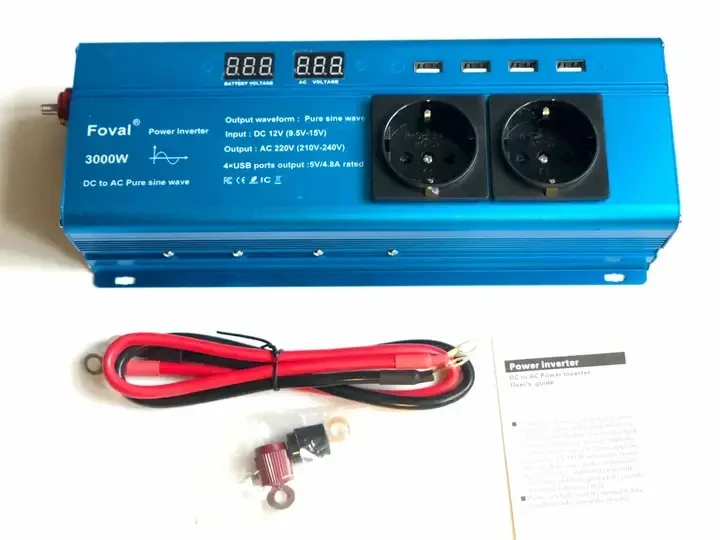 Перетворювач напруги Foval 3000W 12V-220 чистий синус (2341388376)