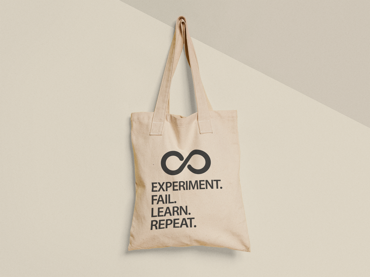 Эко-сумка шоппер с принтом "Experiment fail learn repeat" 38х40 см Бежевый (ПН449-Т) Эко-сумка шоппер с принтом "Experiment fail learn repeat" 38х40 см Бежевый (ПН449-Т)