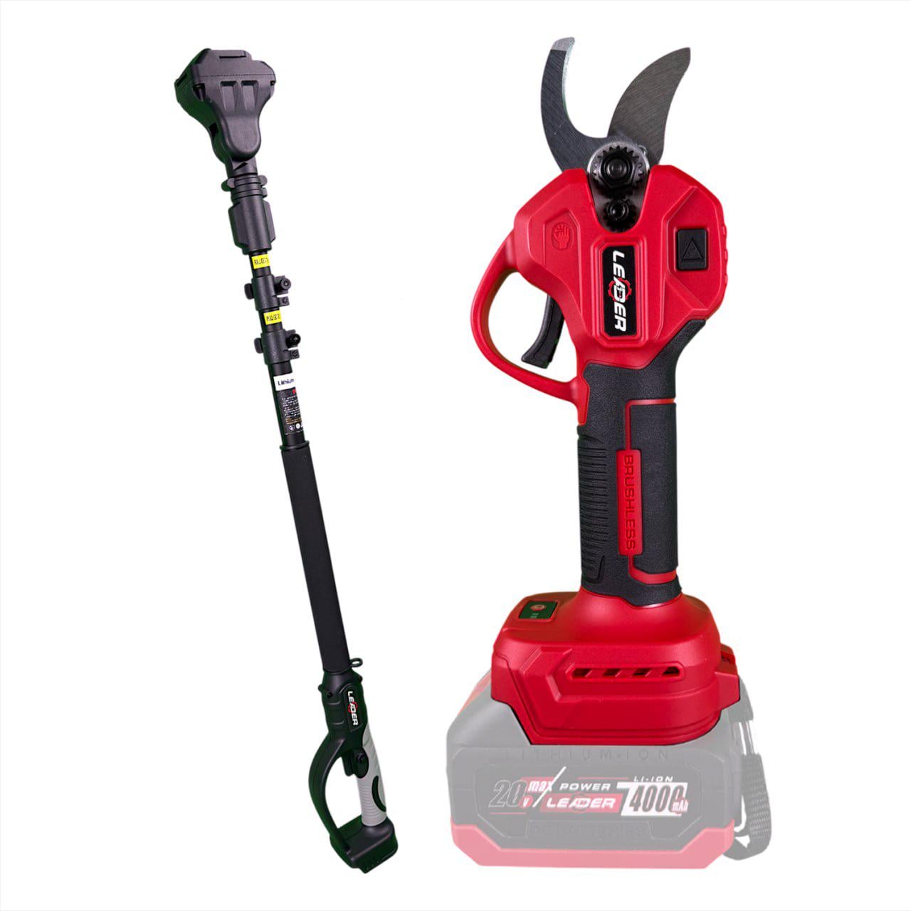 Секатор аккумуляторный Leader Lite BL20-25D и телескопический удлинитель M1 Leader (id_4407)