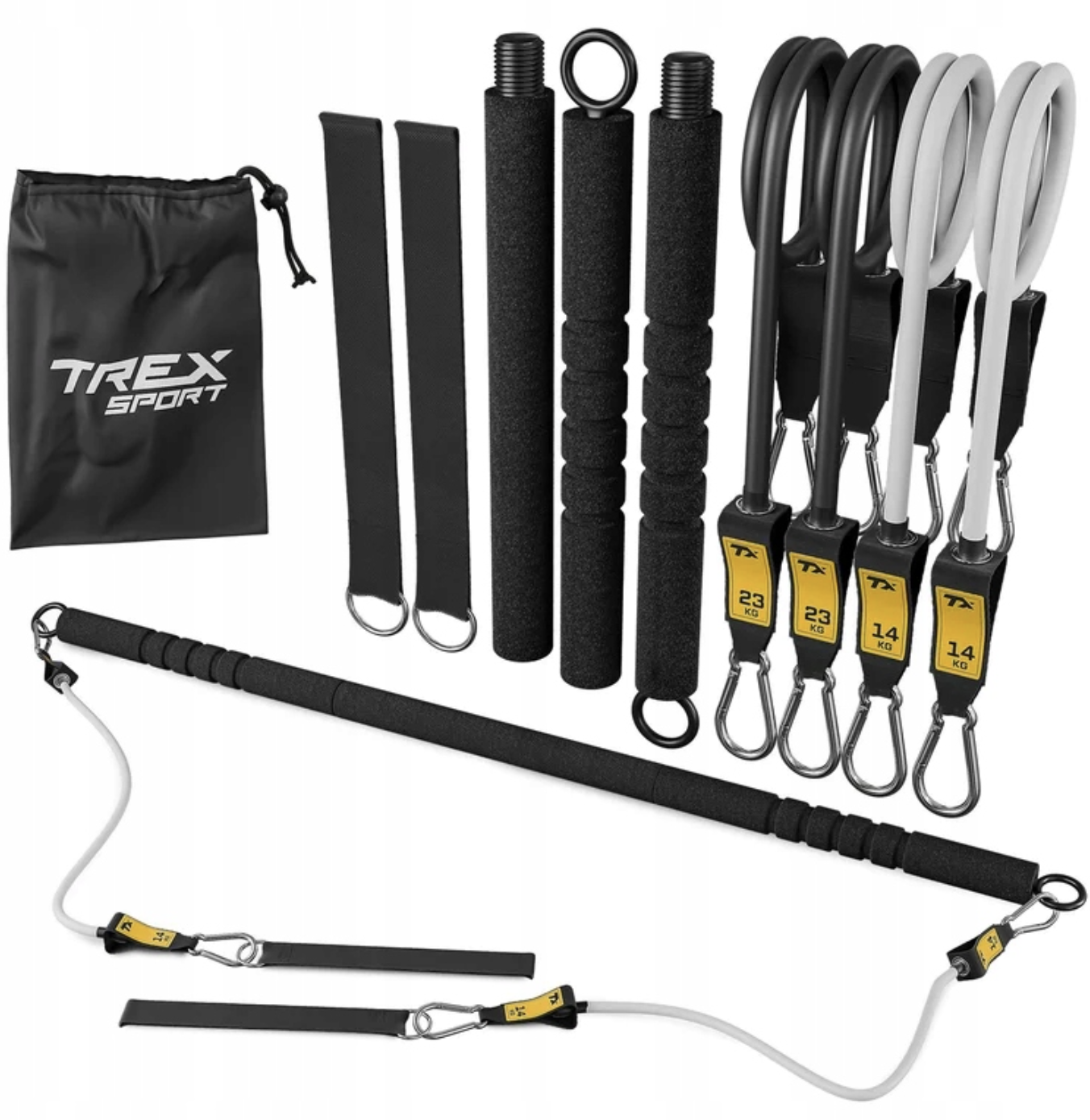 Палка гимнастическая с эспандерами TREX Sport TX-023TS 14-74 кг (4420)