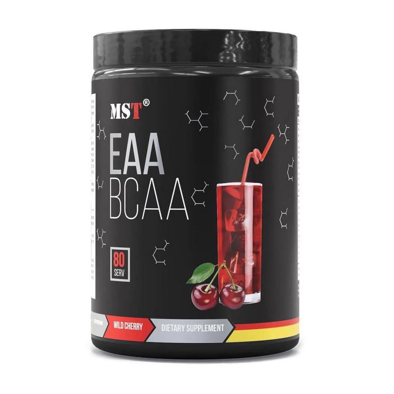 Аминокислоты с витаминами B6 и B12 MST EAA BCAA 2:1:1 1,04 кг 80 порций Дикая вишня