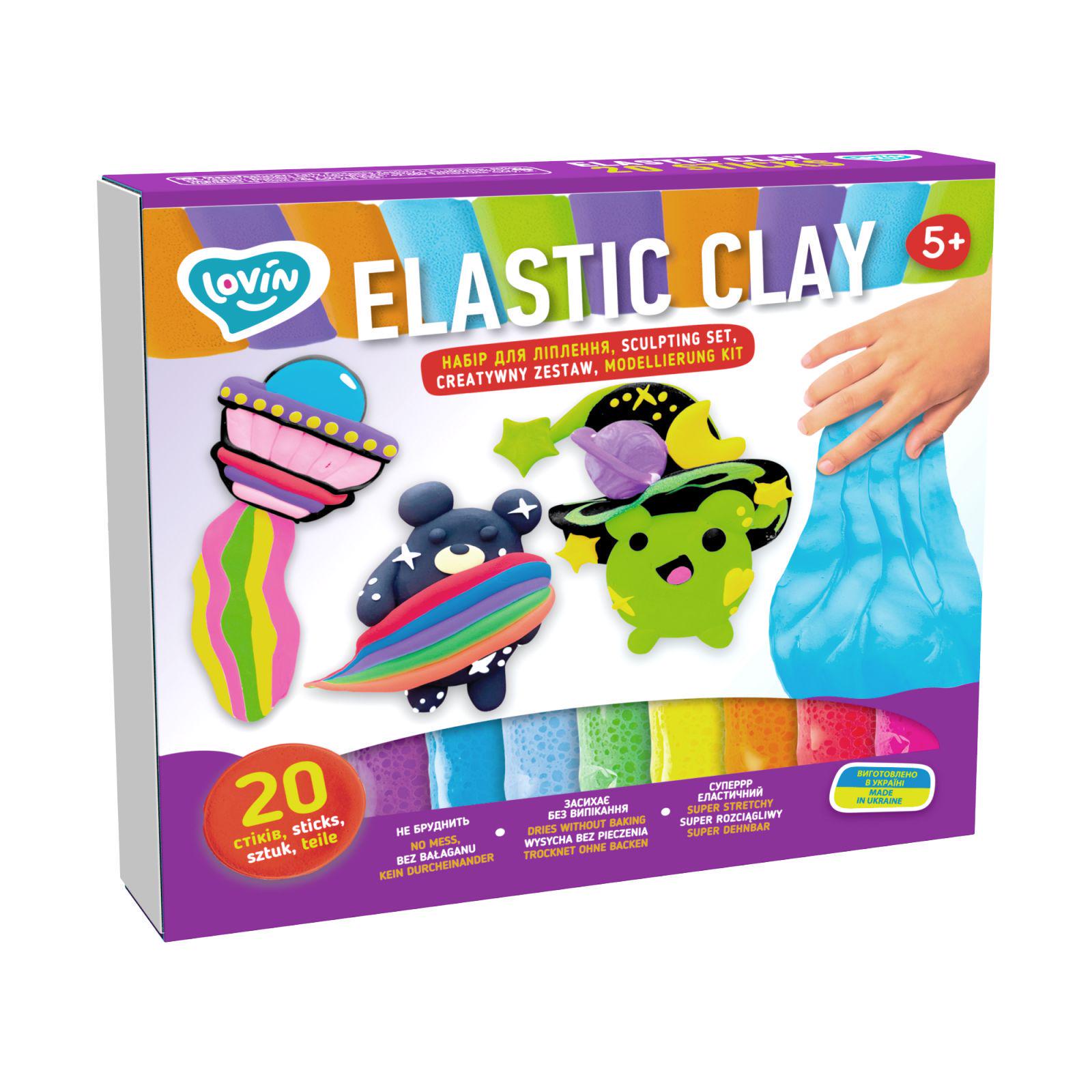 Набір для ліплення з повітряним пластиліном Lovin ОКТО elastic clay 20 стіків (MTT-167130)