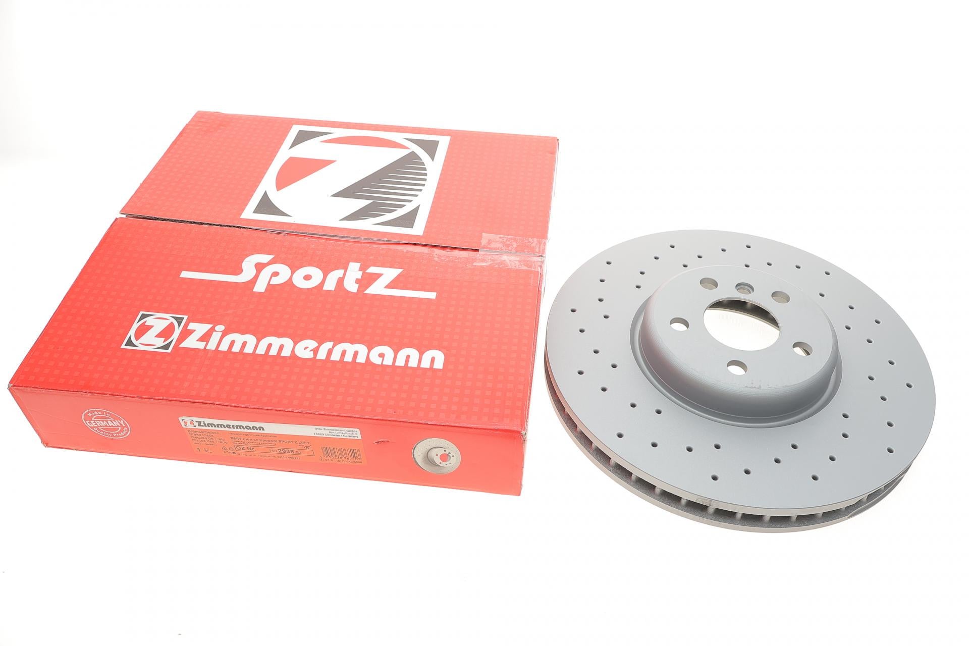 Тормозной диск передний ZIMMERMANN для BMW 5 G30/F90/7 G11/G12 15-L с покрытием вентилируемый 348x36 мм (150.2936.52)