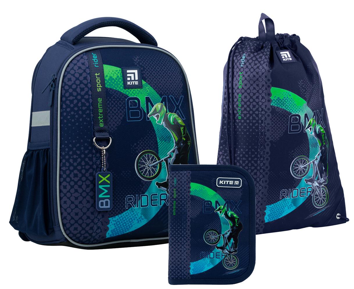 Школьный набор  Kite Education BMX рюкзак каркасный/пенал/сумка для обуви (202231)