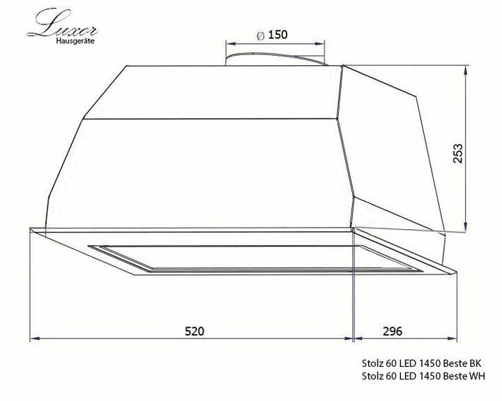 Витяжка Luxor Stolz RZ Filter RC 60 Glass 1450 m3 BG LED Бежевий (25552236) - фото 11 Витяжка Luxor Stolz RZ Filter RC 60 Glass 1450 m3 BG LED Бежевий (25552236) - фото 11
