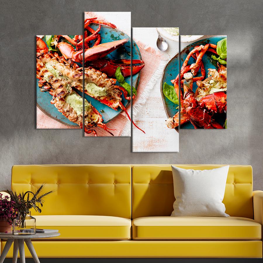 Настенний декор Великолепный лобстер на гриле 129x90 см (A454-4)