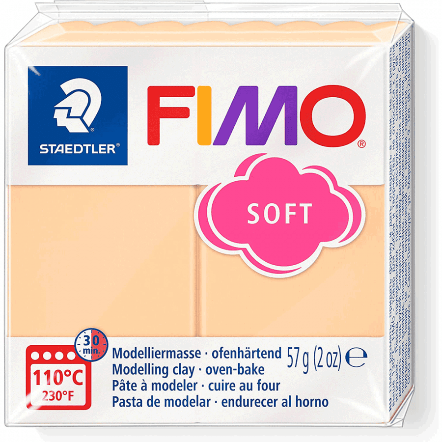 Глина полимерная Fimo Soft пастельная 57 г Персиковый (8020-405)