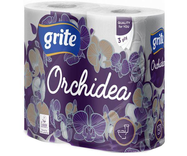 Туалетная бумага трехслойная GRITE Orchidea 4 рулона (17689)