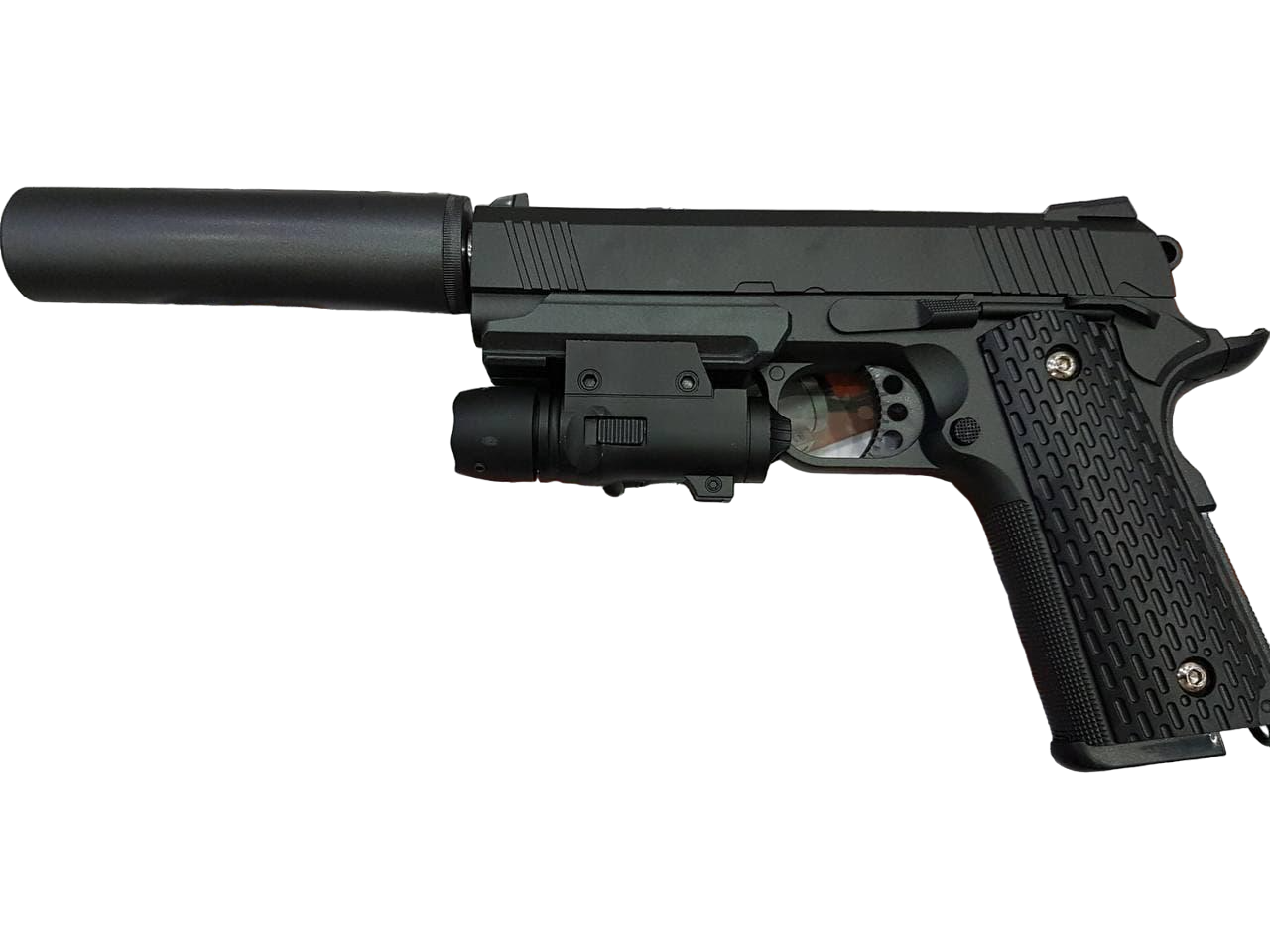 Пистолет игрушечный Galaxy SIG Sauer 226 Сиг Сауэр 226 лазер/ глушитель/пульки Черный (G25A)