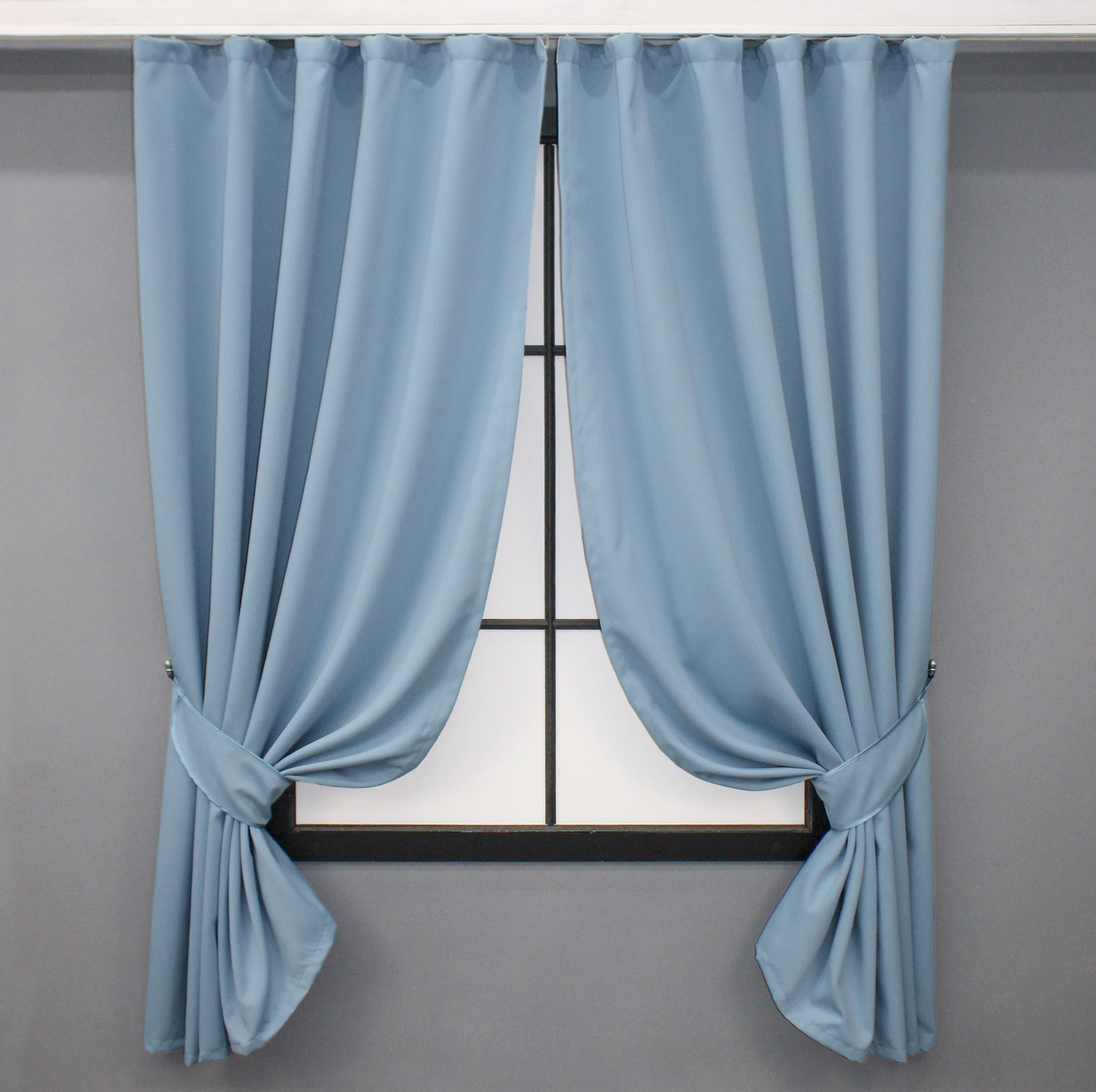 Комплект штор коротких VR-Textil Блэкаут Midnight №1676ш 140х170 см 2 шт. Голубой (35-0324)