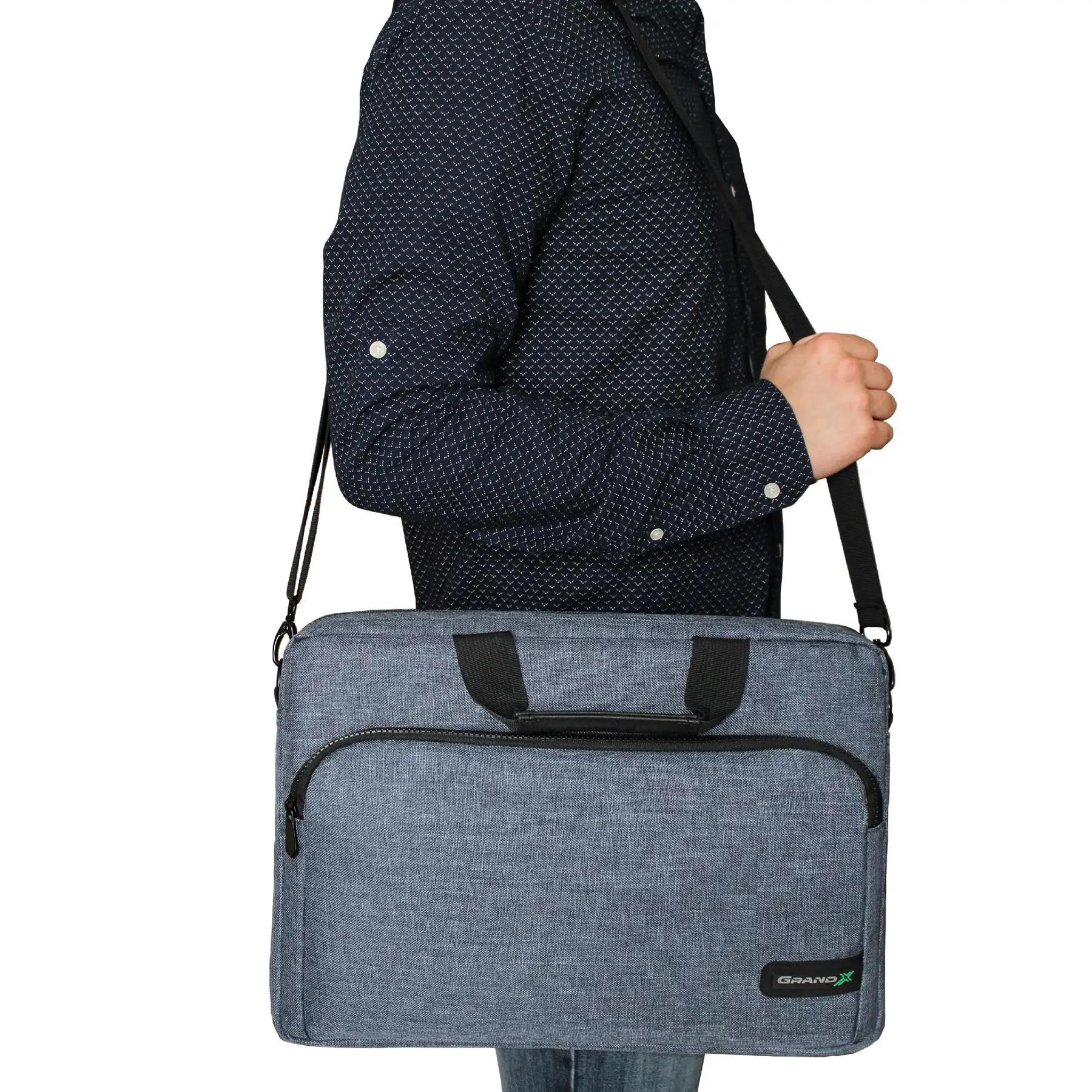 Сумка для ноутбука Grand-X SB-148J Nylon Zipper 14" Blue (26449300) - фото 8 Сумка для ноутбука Grand-X SB-148J Nylon Zipper 14" Blue (26449300) - фото 8