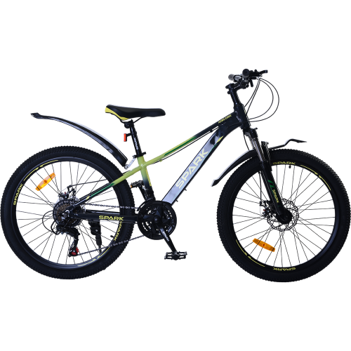 Велосипед Spark AIRCORE колеса 24" алюминиевая рама 12" Черный с салатовым (000239178)