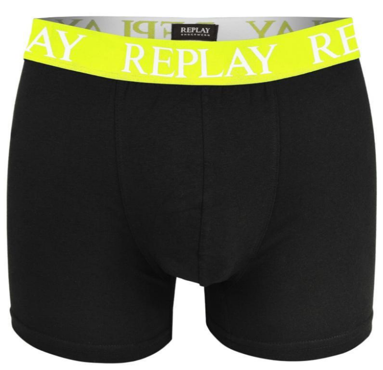 Трусы боксеры мужские анатомические Replay 2 шт. M Черный/Желтый - фото 3