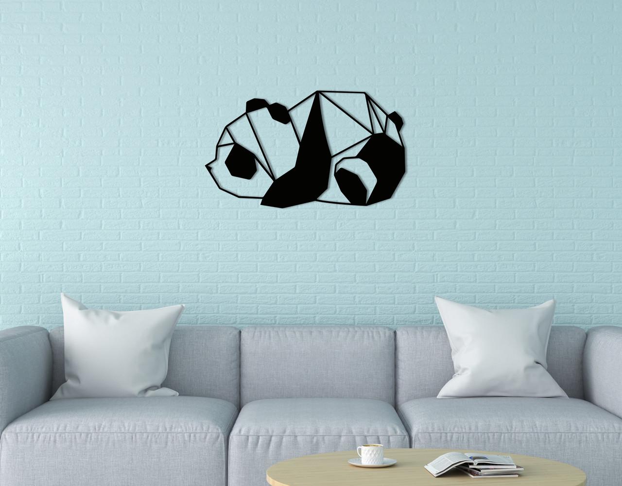 Панно на стену из дерева декоративное Upwood Decor Panda 50x85 см Black (1575187049)