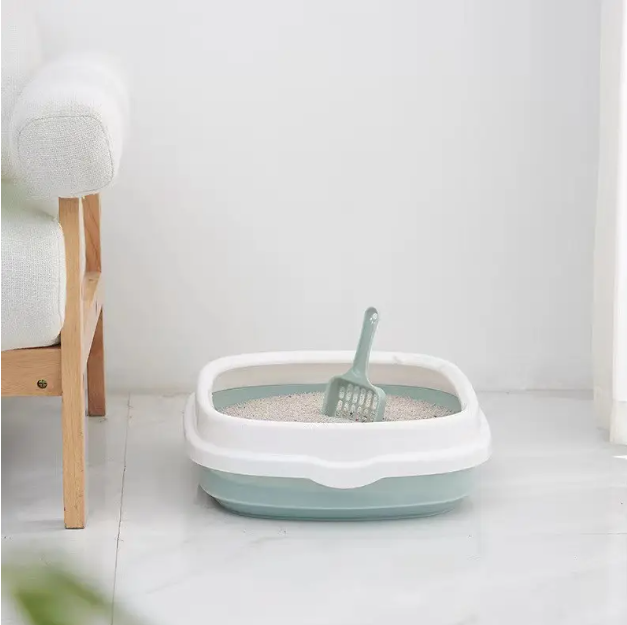 Лоток для котов с бортиком силиконовый разборной 2 размера 48х40х14 см Зеленый (2C0611) - фото 3