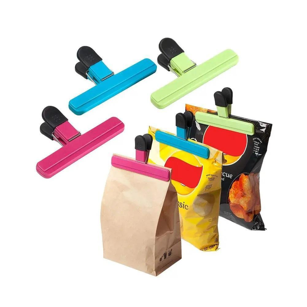 Затискач кліпса для пакетів великий Червоний (0372) - фото 3 Затискач кліпса для пакетів великий Червоний (0372) - фото 3