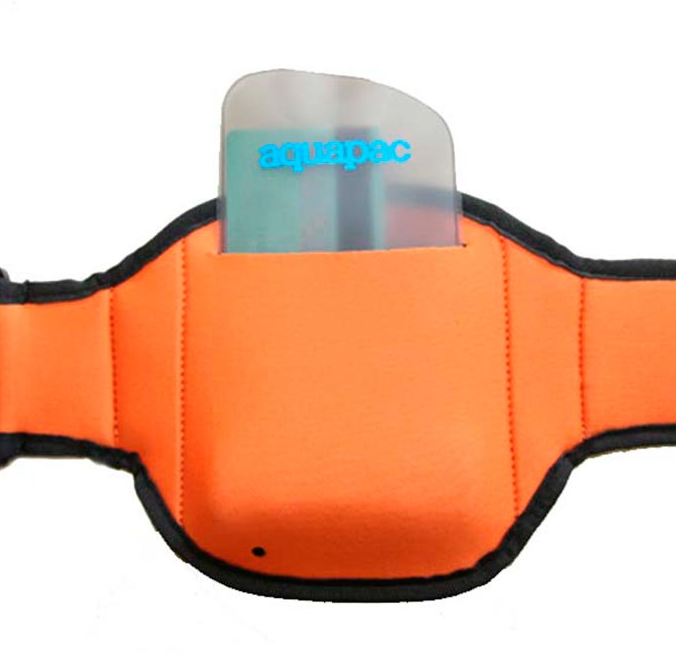 Чехол брызгозащитный AQUAPAC 922 Small Armband Case с креплением на предплечье Черно-оранжевый - фото 5