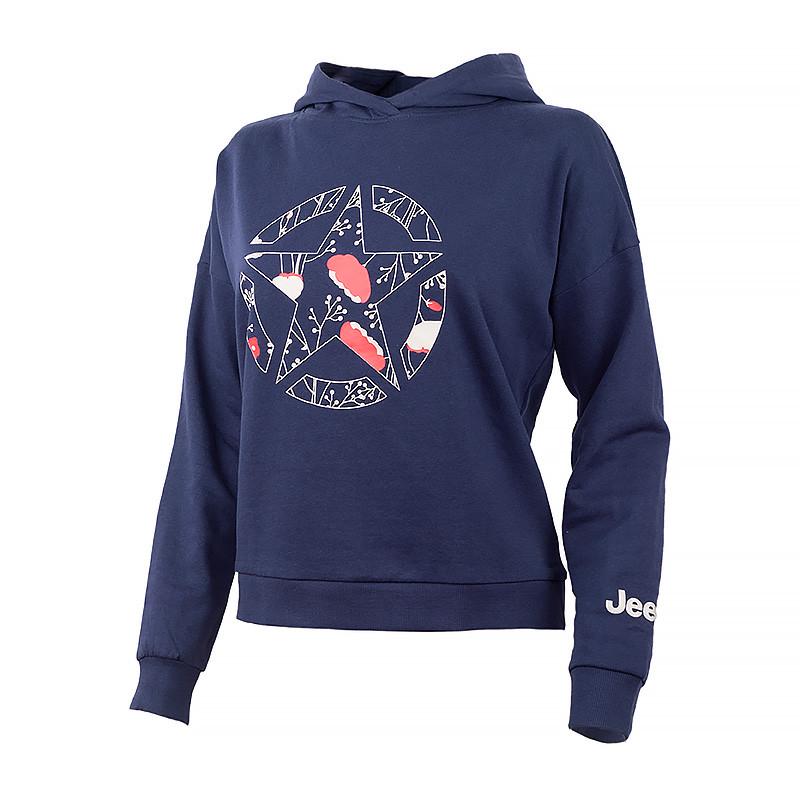 Худи женское JEEP HOODED CROPPED SWEATSHIRT STAR Botanical Print L Синий (O102607-A184 L) - фото 1