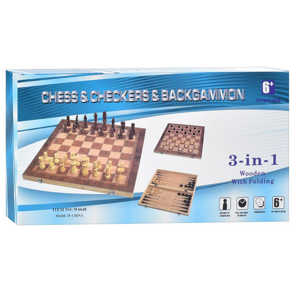 Шахи дерев'яні W6648 з шашками та нардами 44x44 см Коричневий (27480087) - фото 2 Шахи дерев'яні W6648 з шашками та нардами 44x44 см Коричневий (27480087) - фото 2