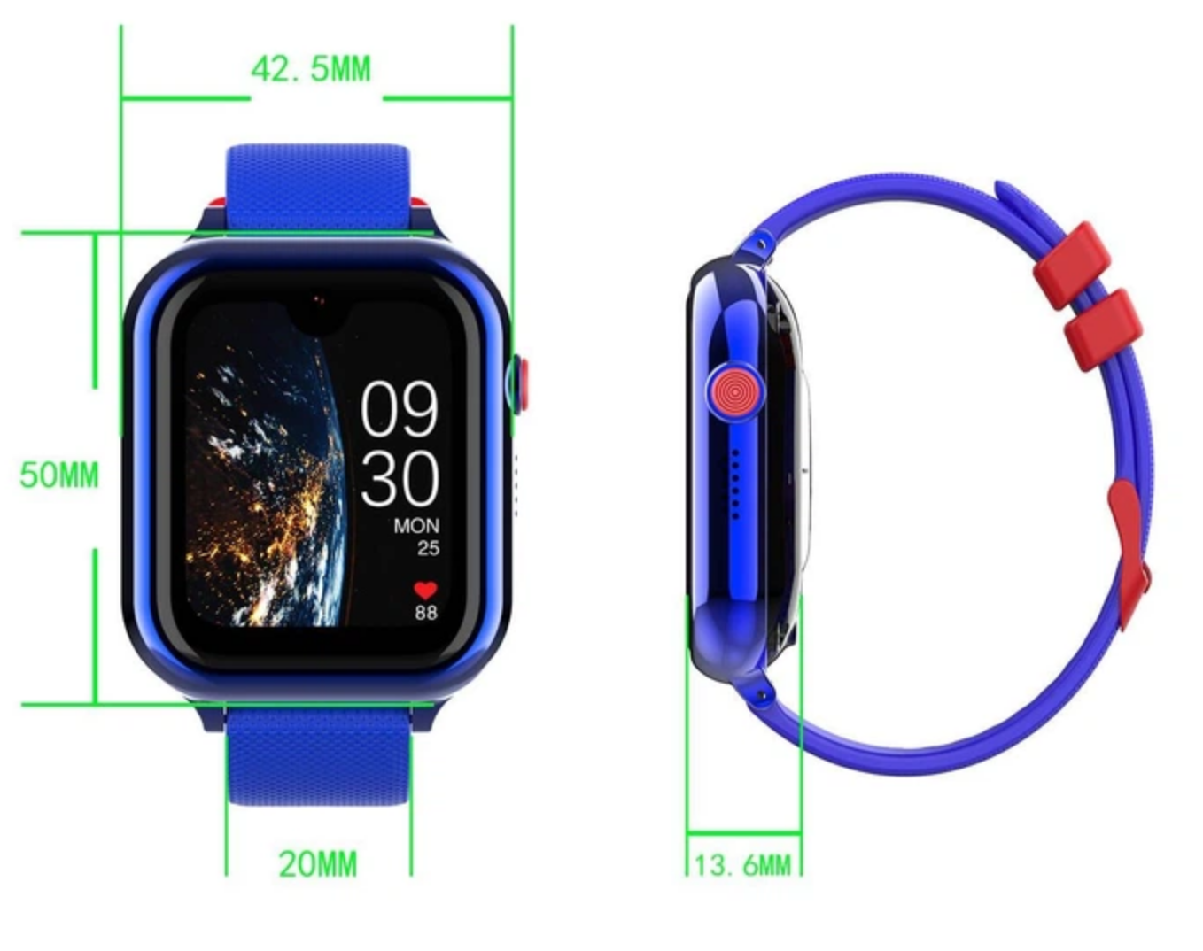 Смарт-годинник з GPS для дітей Wonlex KT38 AMOLED 16GB Blue — фото 6