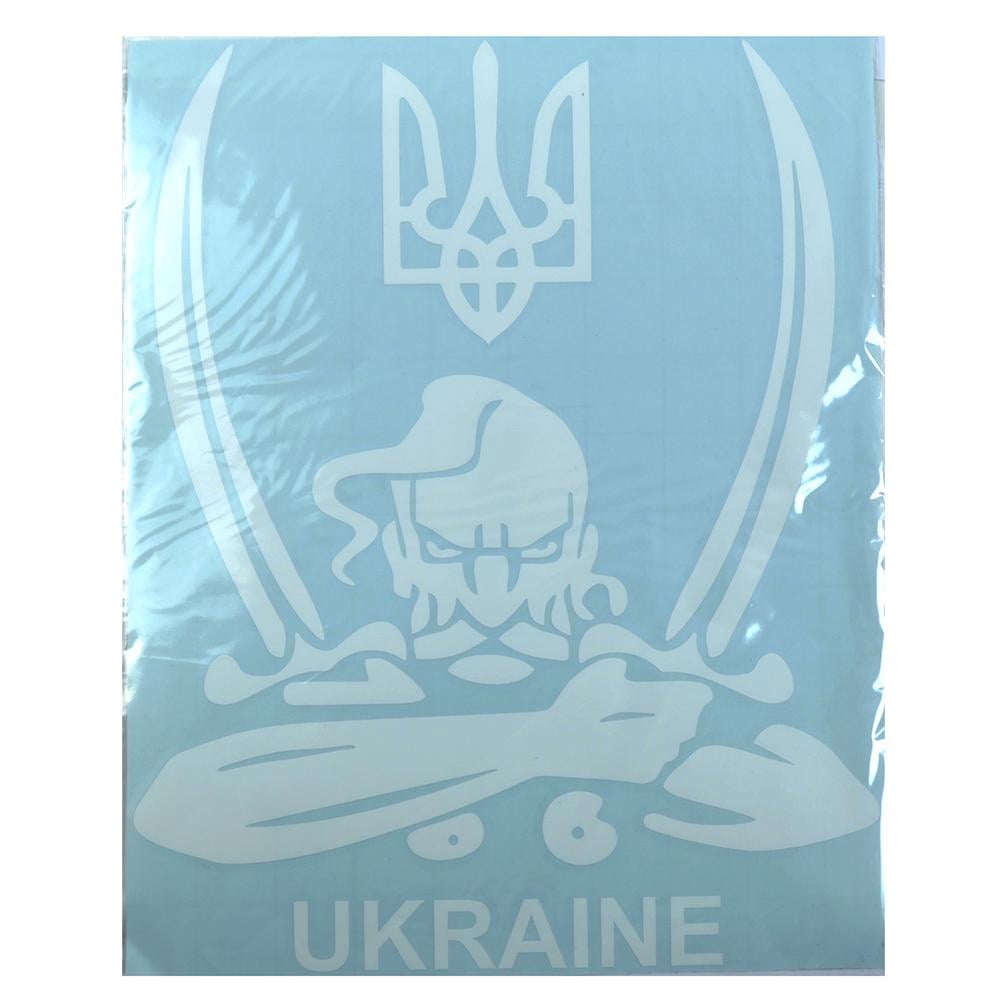 Наклейка перекладка Казак с саблями 12х15 см Белый (452199)