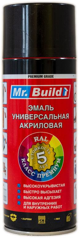Фарба емалева Mr. Build акрилова 400 мл 9005 Чорний глянцевий блиск (000028443) Фарба емалева Mr. Build акрилова 400 мл 9005 Чорний глянцевий блиск (000028443)