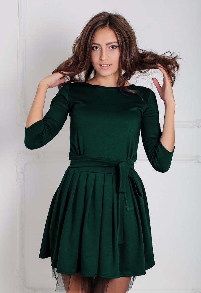 Платье женское Podium Lablis 20483-DARKGREEN S Зеленый
