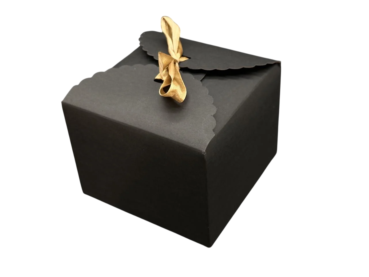 Коробка для подарков сборная с завязками картонная 12х12х9 см Черный (OA-62)