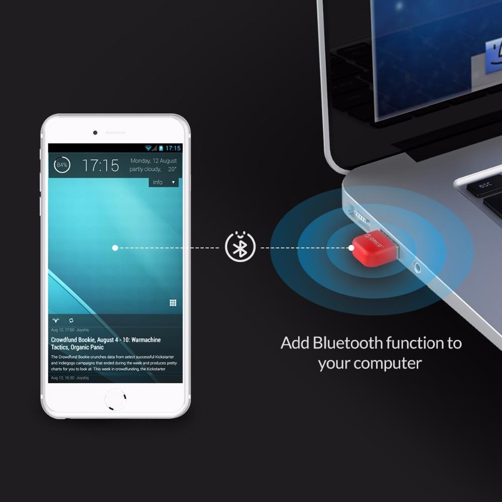 Адаптер USB Orico Bluetooth 4.0 для компьютера Красный (TA-403-RD) - фото 5