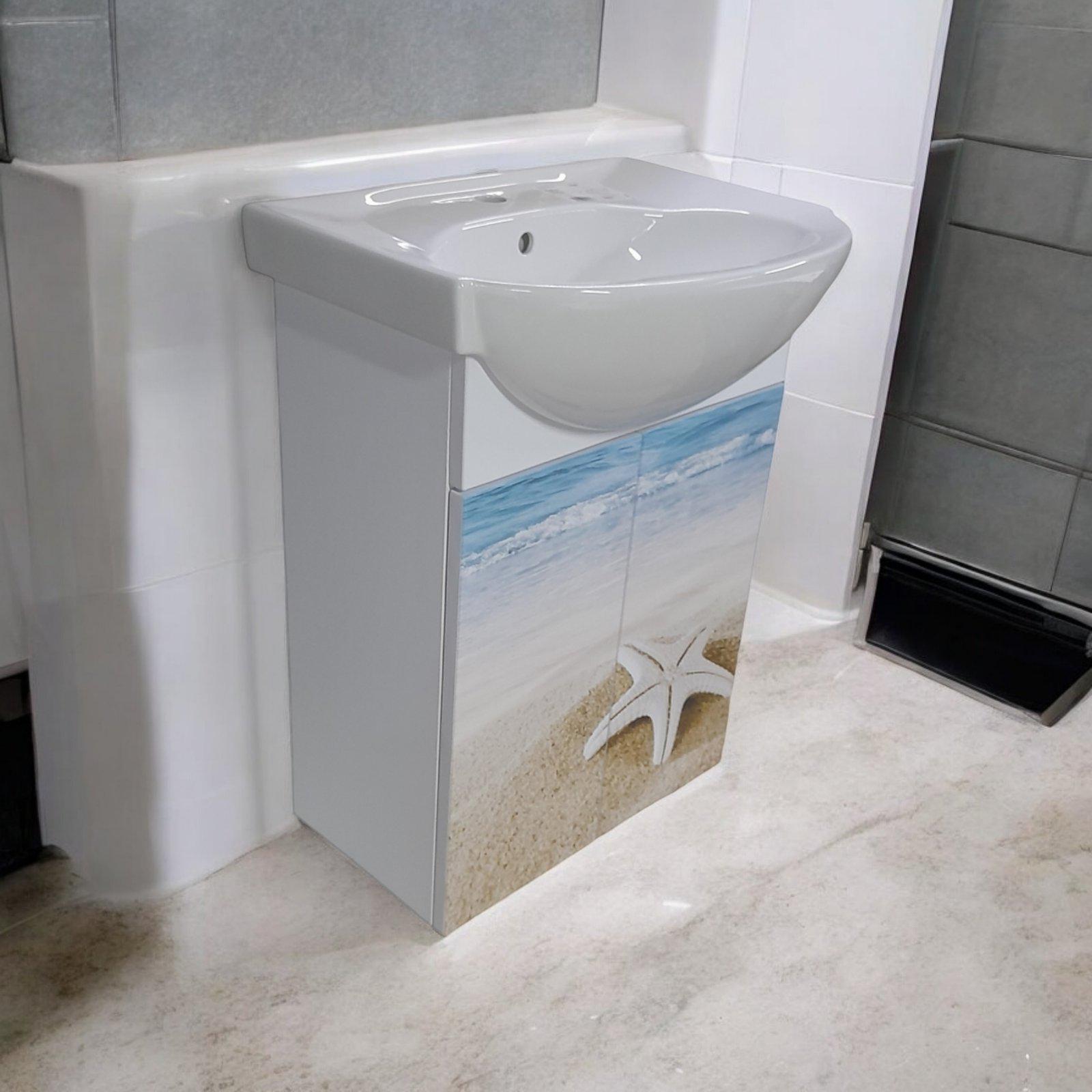 Тумба для ванной комнаты с умывальником The MIX Лазурный берег пластиковая 55 см (2478) - фото 3 Тумба для ванной комнаты с умывальником The MIX Лазурный берег пластиковая 55 см (2478) - фото 3