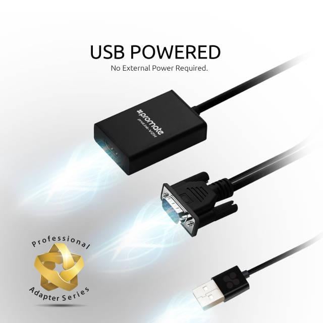 Перехідник Promate ProLink-V2H HDMI/VGA USB Black - фото 4