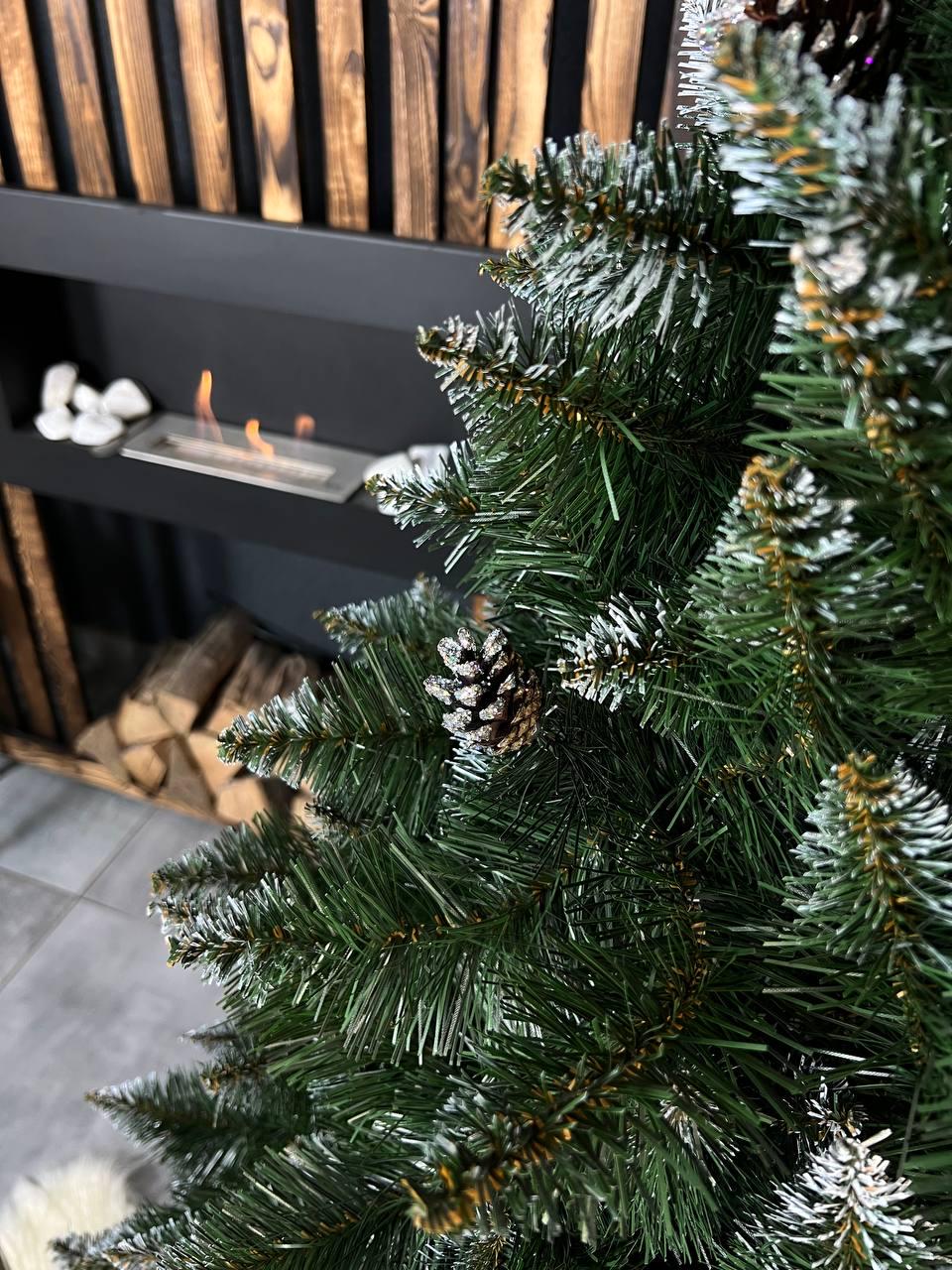 Штучна ялинка засніжена Елітна з шишками 1,7 м Зелений (YNK08168) - фото 3 Штучна ялинка засніжена Елітна з шишками 1,7 м Зелений (YNK08168) - фото 3