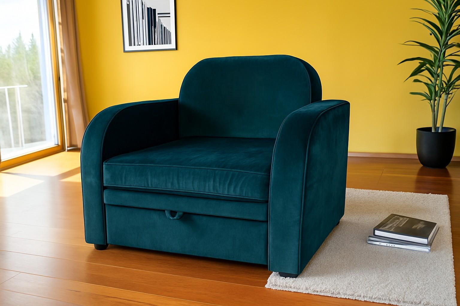 Мягкое кресло раскладное ТОБІ ШО Дрим Mars велюр 940х850х830 мм 08/Изумрудный