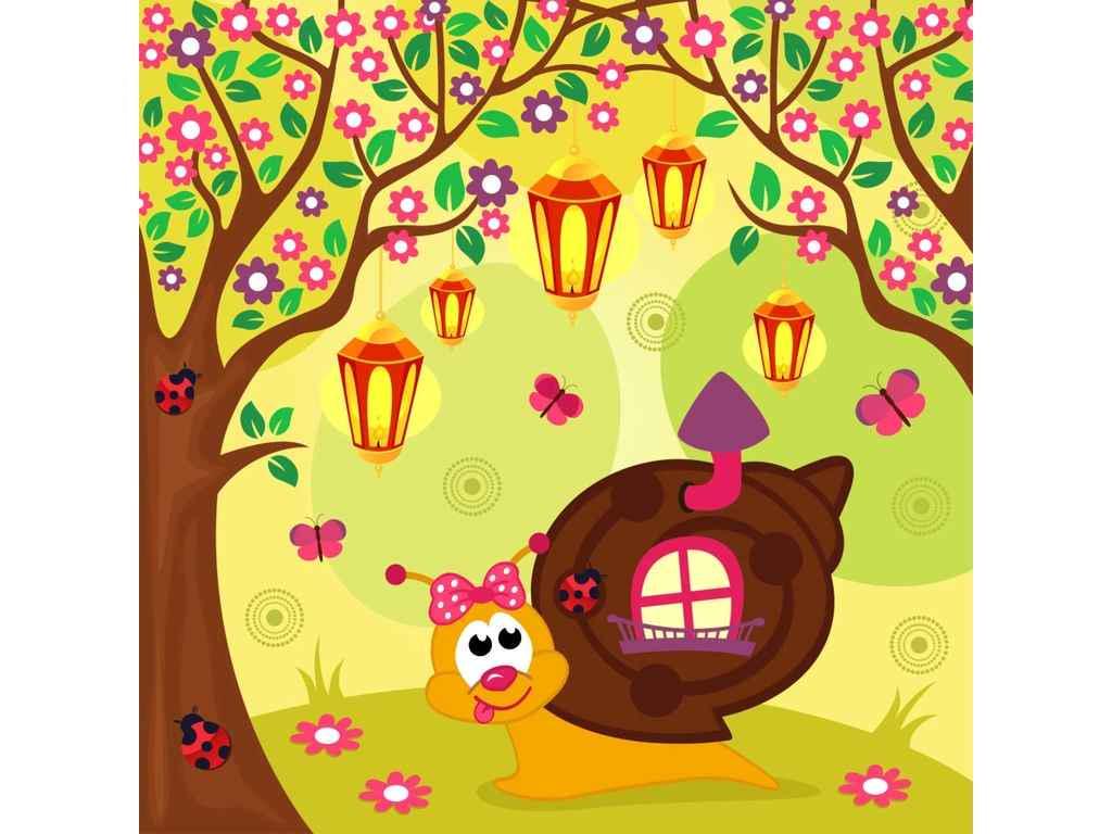 Картина по номерам Strateg Счастливая улитка с домиком 30х30 см (ES181)