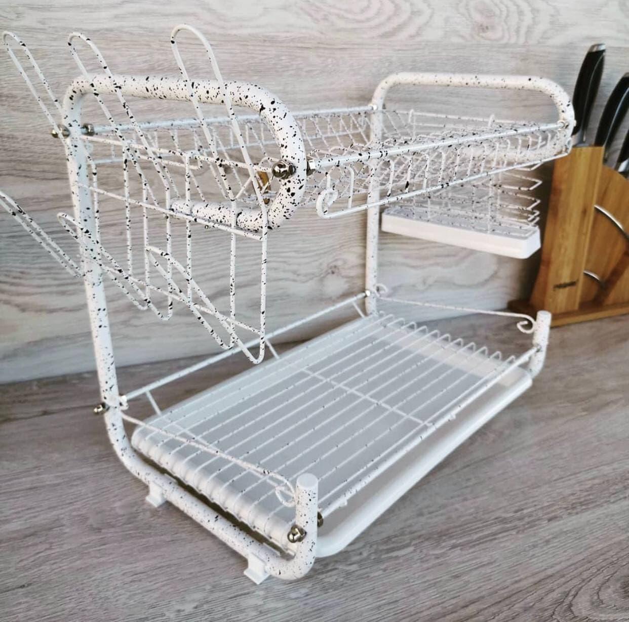 Сушарка Edenberg з нержавіючої сталі для посуду настільна Білий (EB-2108M) - фото 3 Сушарка Edenberg з нержавіючої сталі для посуду настільна Білий (EB-2108M) - фото 3