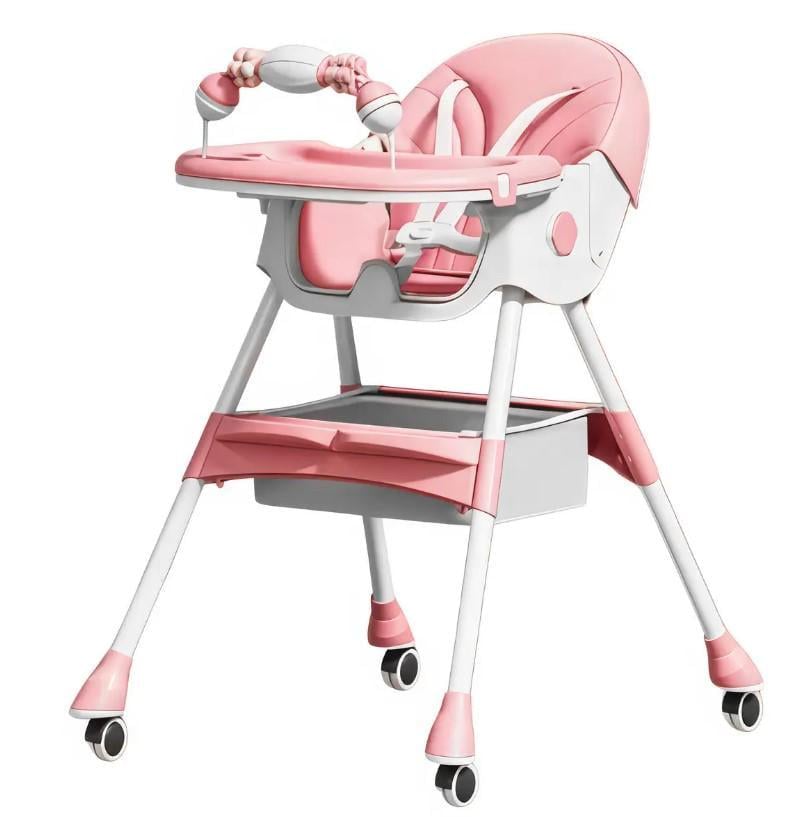 Стільчик-трансформер дитячий ігровий F005 для годування 94x60x78 см Рожевий (2104618629)