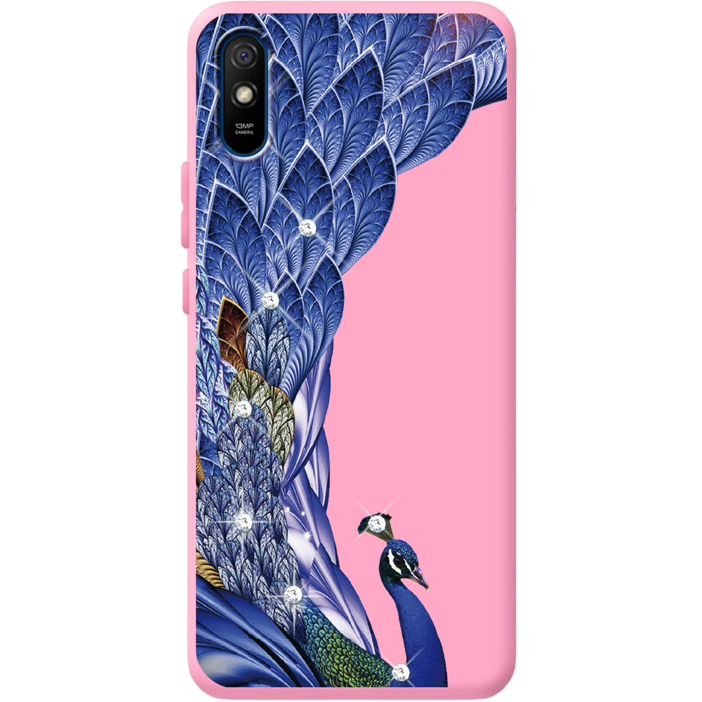 Чохол BoxFace Xiaomi Redmi 9A Павич зі стразами Рожевий силікон (40304-rs7-41931) Чохол BoxFace Xiaomi Redmi 9A Павич зі стразами Рожевий силікон (40304-rs7-41931)