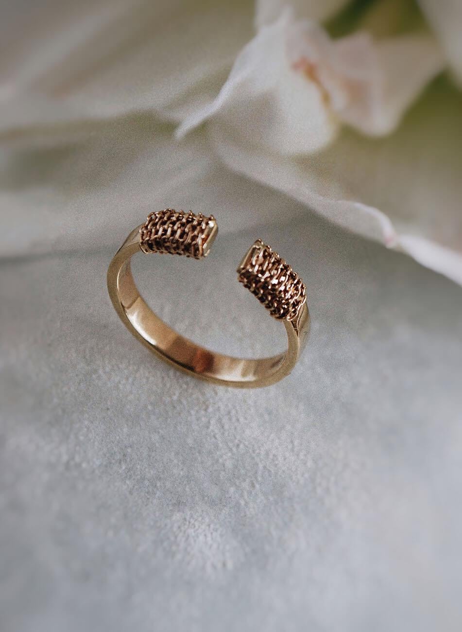 Каблучка The Rope Collection жіноча RIMMART JEWELRY жовта 17 Каблучка The Rope Collection жіноча RIMMART JEWELRY жовта 17