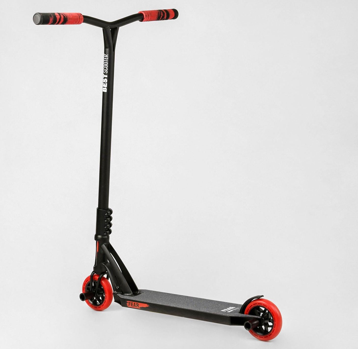 Самокат трюковый Best Scooter МТ-50599 FEAR Черный с красным Самокат трюковый Best Scooter МТ-50599 FEAR Черный с красным