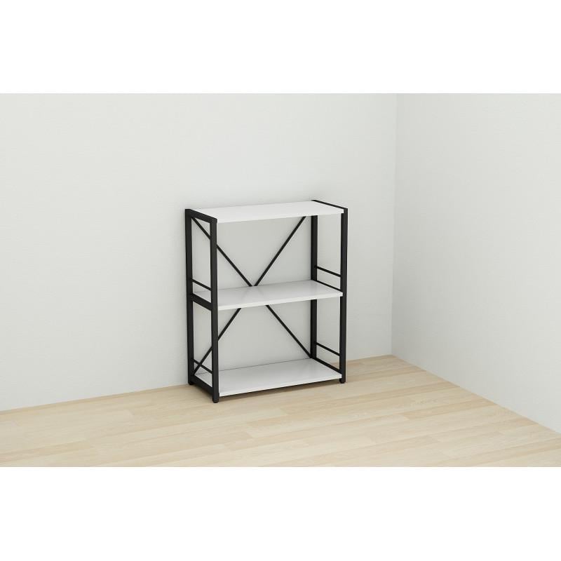 Етажерка Ferrum-decor Konekt 3/60 метал/ДСП Чорний/Білий (FRD-104254) - фото 1 Етажерка Ferrum-decor Konekt 3/60 метал/ДСП Чорний/Білий (FRD-104254) - фото 1