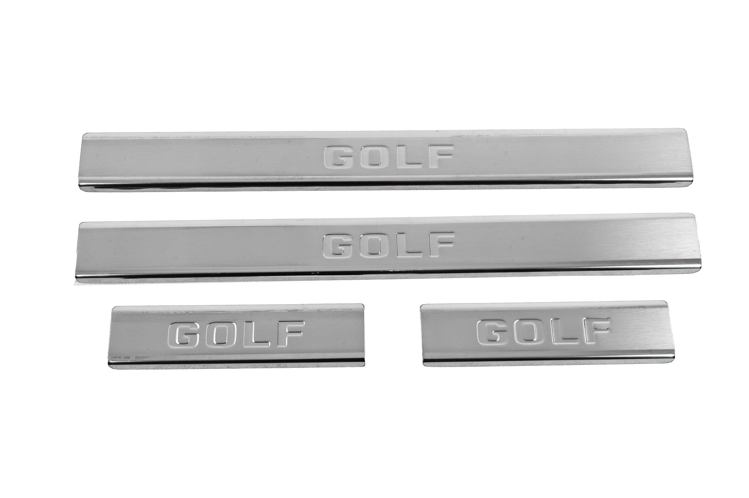 Накладки на внешние пороги Carmos для Volkswagen Golf 7/E-Golf 2012-2020 гг. нержавеющая сталь 4 шт. Хром (187900)