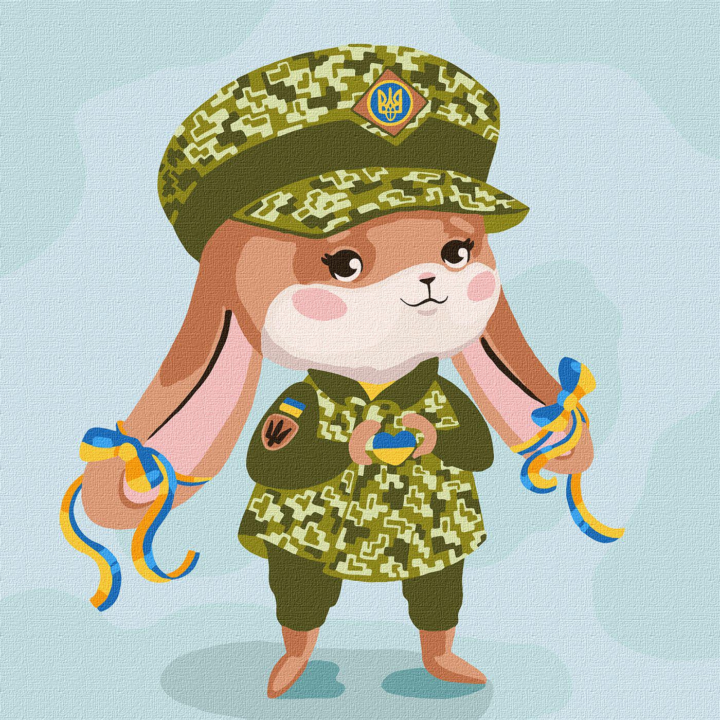 Картина по номерам Идейка Зайка-защитница 30x30 см (Id-KHO2403)