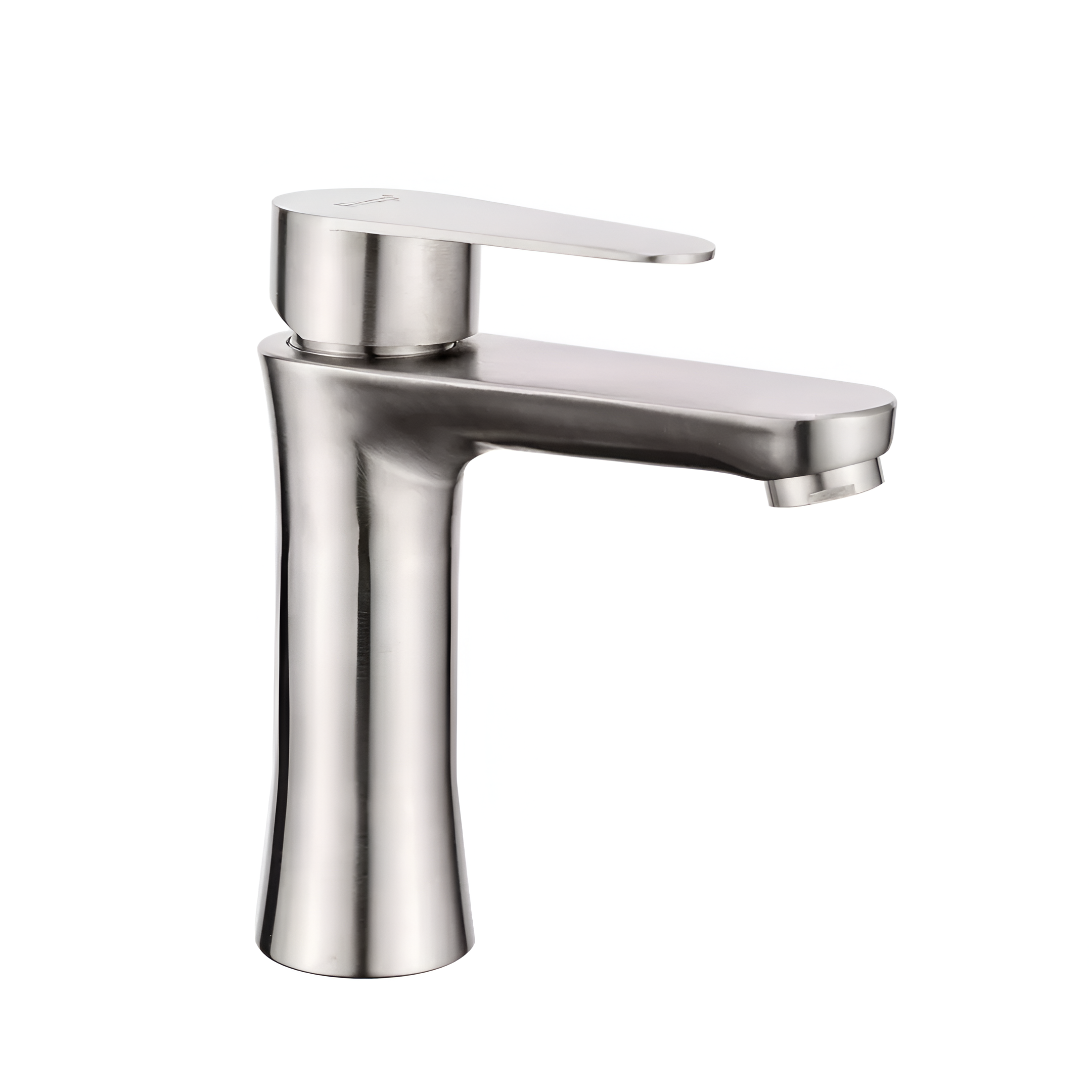 Змішувач для умивальника Frap F1048 з коротким виливом одноважільний нержавіюча сталь Сатин (SQ-1035894)