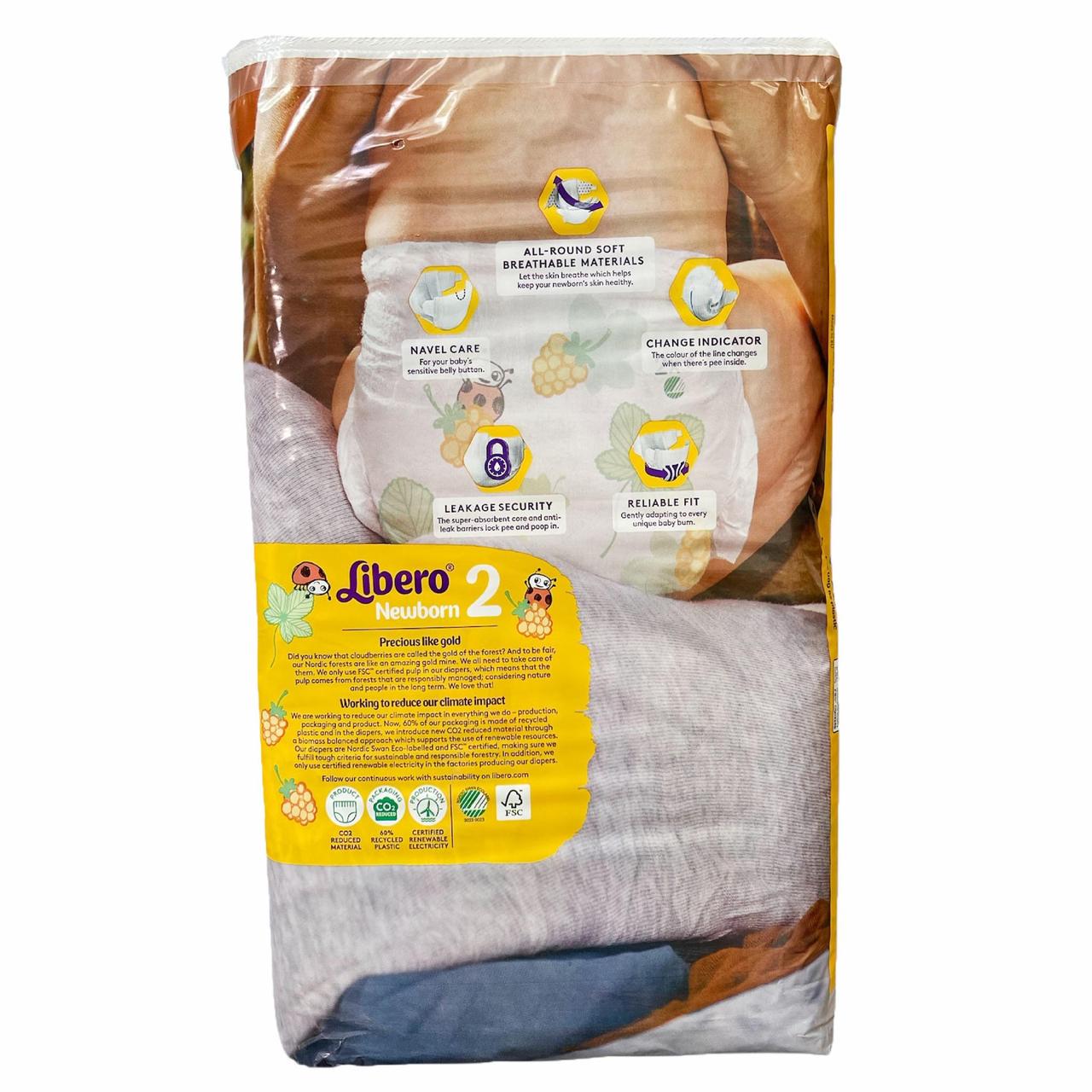Підгузки дитячі Libero Newborn 2 3-6 кг 136 шт. (26755640) - фото 2