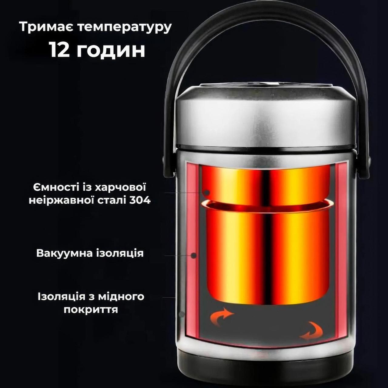 Термос для еды металлический 2,6 л (1010853-Silver) - фото 5 Термос для еды металлический 2,6 л (1010853-Silver) - фото 5